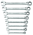 8 Piece - Revesible Combination Ratcheting Wrench Set SAE - Americas Tooling