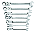 7 Piece - Flex-Head Combination Ratcheting Wrench Set SAE - Americas Tooling