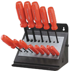 10 Piece - 1.3 - 10mm Screwdriver Style - Ball End Hex Driver Set with Stand - Americas Tooling