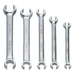 Snap-On/Williams Flare Nut Wrench Set -- 5 Pieces; 6PT Satin Chrome; Includes Sizes: 3/8 x 7/16; 1/2 x 9/16; 5/8 x 11/16; 3/4 x 1; 7/8 x 1-1/8" - Americas Tooling