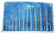 12 Piece Regular & Long Pin Punch Set -- 1/16 to 1/2'' Diameter - Americas Tooling