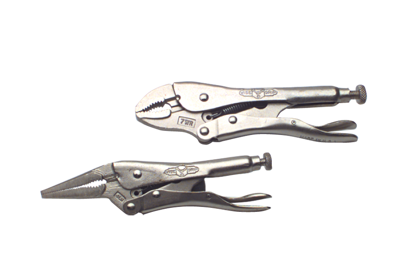 Locking Plier Set -- 2pc. Chrome Plated- Includes: 6" Long Nose; 7" Curved Jaw - Americas Tooling