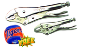 2pc. Chrome Plated Locking Pliers Set with Free Soft Toss Tiger Baseball - Americas Tooling