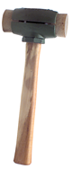 Rawhide Hammer with Face - 4 lb; Wood Handle; 2'' Head Diameter - Americas Tooling