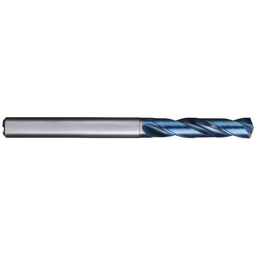 7.6 mm Dia. × 8 mm Shank × 41 mm Flute Length × 79 mm OAL, 3XD, 140°, Aqua Revo D, 2 Flute, Internal, Solid Carbide Drill - Exact Industrial Supply