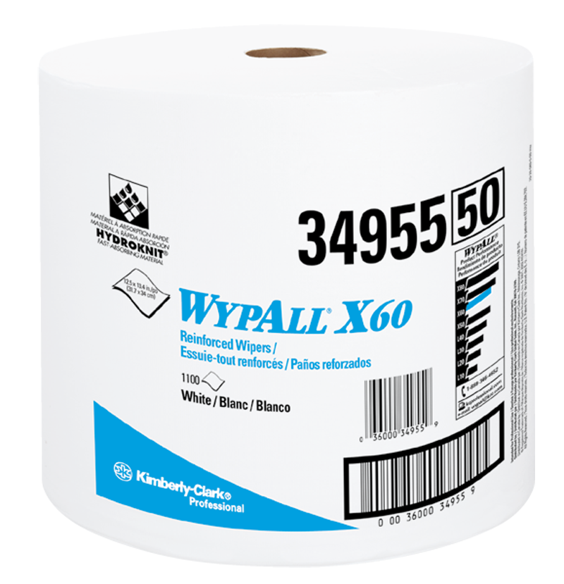 12.5 x 13.4'' - Package of 1100 - WypAll X60 Jumbo Roll - Americas Tooling