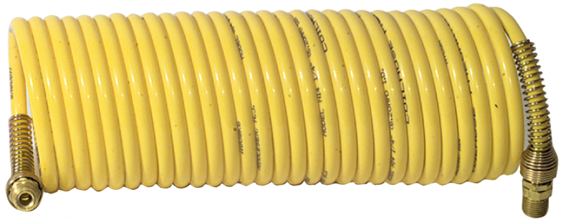 #N38-17A - 3/8 MPT x 17 Feet - Yellow Nylon - 1-Swivel x 1- Rigid Fitting(s) - Recoil Air Hose - Americas Tooling