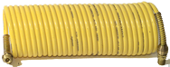 #N38-12A - 3/8 MPT x 12 Feet - Yellow Nylon - 1-Swivel x 1- Rigid Fitting(s) - Recoil Air Hose - Americas Tooling