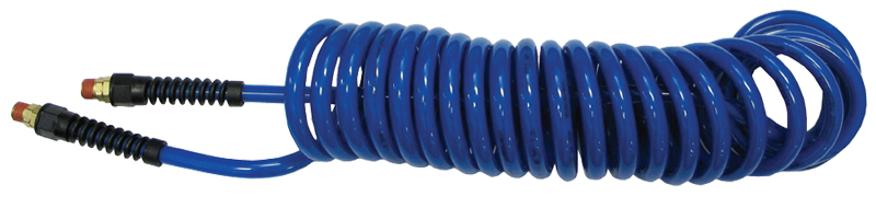 #PU1420BB - 1/4 MPT x 20 Feet - Dark Blue Polyurethane - 1-Swivel Fitting(s) - Self-Storing Hose - Americas Tooling