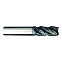 3/8 Dia. x 3 Overall Length 4-Flute .030 C/R Solid Carbide SE End Mill-Round Shank-Center Cut-AlCrN-X - Americas Tooling