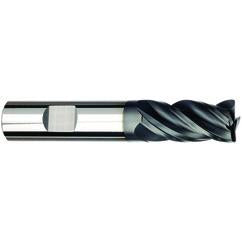 3/8 Dia. x 3 Overall Length 4-Flute Square End Solid Carbide SE End Mill-Weldon Shank-Center Cut-AlCrN-X - Americas Tooling