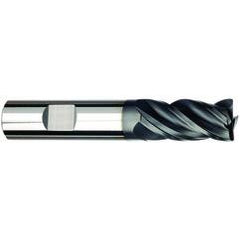 3/8 Dia. x 3 Overall Length 4-Flute Square End Solid Carbide SE End Mill-Weldon Shank-Center Cut-AlCrN-X - Americas Tooling