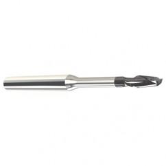 1.5mm Dia. - 2.2mm LOC - 38mm OAL - .25mm C/R 2 FL Carbide End Mill with 2.2mm Reach-Nano Coated - Americas Tooling