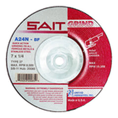 7″ × 1/4″ × 7/8″ - Aluminum Oxide 24 Grit Type 27 - Cut-Off Wheel - Americas Tooling