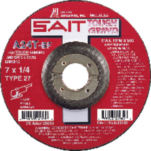 7″ × 1/4″ × 5/8″ 11 - Aluminum Oxide A24N - Depressed Center Wheel - Americas Tooling