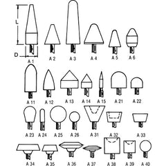 ‎1/4″ × 1 1/2″ Shank-1″ × 2 3/4″ - A3 - Aluminum Oxide Mounted Point - Americas Tooling
