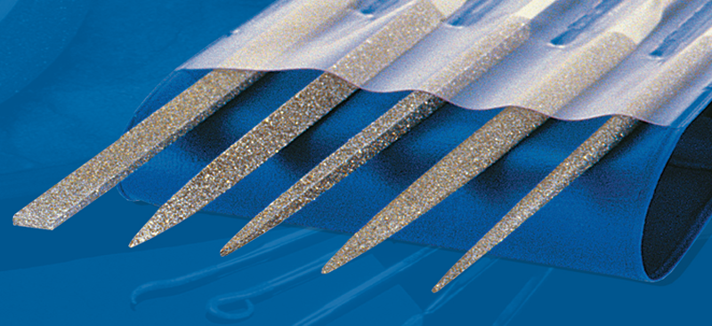 2-3/4'' Diamond Length - 5-1/2'' OAL (Various) - Fine Grit - 5 pc. Set Diamond Needle File - Americas Tooling