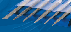 2-3/4'' Diamond Length - 5-1/2'' OAL (Various) - Coarse Grit - 6 pc. Set Diamond Needle File - Americas Tooling