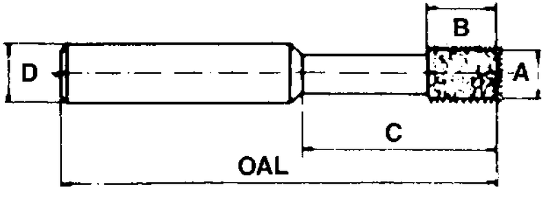 .591 x .394 x 1/4" - 120 Grit - CBN Jig Grinding Mandrel - Americas Tooling