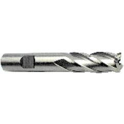 14.5mm Dia. x 3-3/8 Overall Length 4-Flute Square End High Speed Steel SE End Mill-Round Shank-Non-Center Cut-Uncoated - Americas Tooling