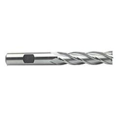 1 Dia. x 6-1/2 Overall Length 4-Flute Square End High Speed Steel SE End Mill-Round Shank-Non-Center Cut-Uncoated - Americas Tooling