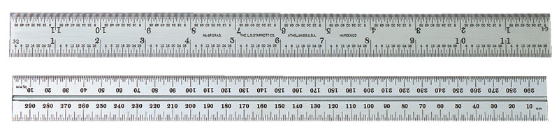 #CB12-16R - 12'' - 16R Graduation - Chrome - Combination Square Blade - Americas Tooling