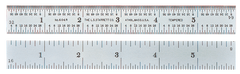 #C334-300 - 11-3/4 / 300mm Long - 34 Graduation - 1/2'' Wide - Full-Flexible Steel Rule - Americas Tooling