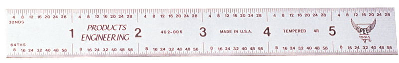 #501-012CT - 12'' Long - 5R Graduation - 1/2'' Wide - Certified Flexible Rule - Americas Tooling