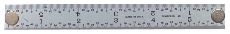 #402-036MG - 36'' Long - 4R Graduation - 1-1/4'' Wide - Rigid Magnet Rule - Americas Tooling