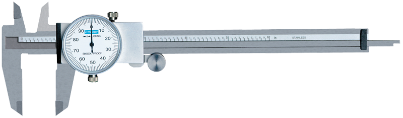 0 - 4'' Measuring Range (.001" Grad.) - Shockproof Steel Dial Caliper - #52-008-714 - Americas Tooling