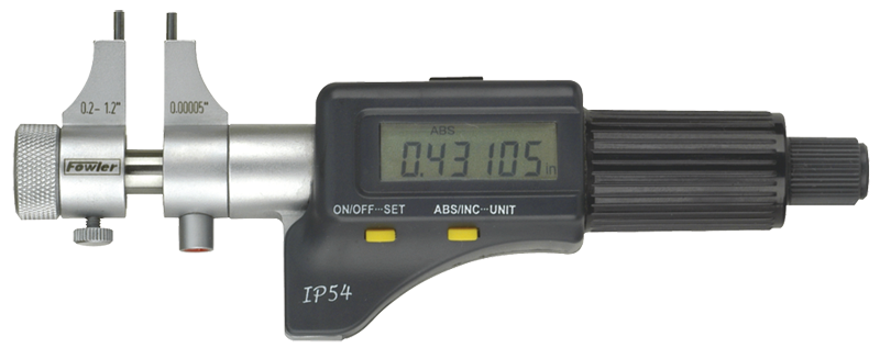 .2 - 1.2'' Measuring Range - .00005/.001mm Resolution - Friction Thimble - Hardened & Ground Face -  Electronic Inside Micrometer - Americas Tooling