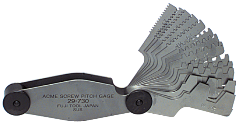 #615-6327 - 16 Leaves - Metric Pitch - Acme Screw Thread Gage - Americas Tooling