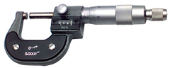 0 - 1'' Measuring Range - .0001 Graduation - Ratchet Thimble - Carbide Face - Digital Outsite Micrometer - Americas Tooling