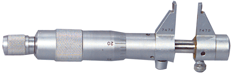 1 - 2'' Measuring Range - .001 Graduation - Ratchet Thimble - Hardened & Ground Face - Inside Micrometer - Americas Tooling