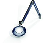 Green-Lite® 5" Spectra Blue Round LED Magnifier; 43" Reach; Table Edge Clamp - Americas Tooling