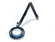 Green-Lite® 6" Spectra Blue Round LED Magnifier; 43" Reach; Table Edge Clamp - Americas Tooling