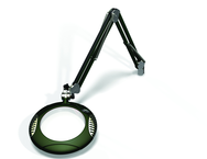 Green-Lite® 7-1/2" Racing Green Round LED Magnifier; 43" Reach; Table Edge Clamp - Americas Tooling