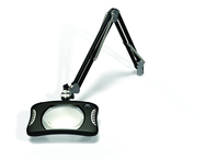 Green-Lite® 7" x 5-1/4"Black Rectangular LED Magnifier; 43" Reach; Table Edge Clamp - Americas Tooling