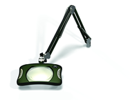 Green-Lite® 7" x 5-1/4"Racing Green Rectangular LED Magnifier; 43" Reach; Table Edge Clamp - Americas Tooling