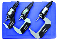 IP40 Electronic Micrometer Set - 0-3"/76.2mm Range - .00005"/.001mm Resolution - Output S4 Connector - Americas Tooling