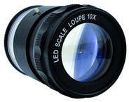 LED 10x Loupe - With inch, mm, Fraction, Angle, Diameter Scale - Plus 9  Reticles - Americas Tooling