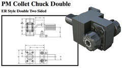 PM Collet Chuck Double (ER Style Double Two Sided) - Part #: PM93.3025ER - Americas Tooling