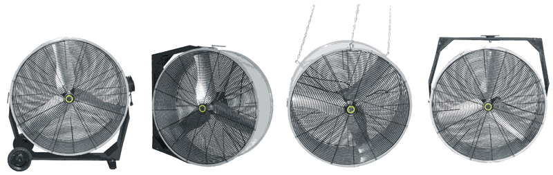 30" Hanging / Ceiling / Wall / Portable Direct Drive 4-in-1 Fan - Americas Tooling