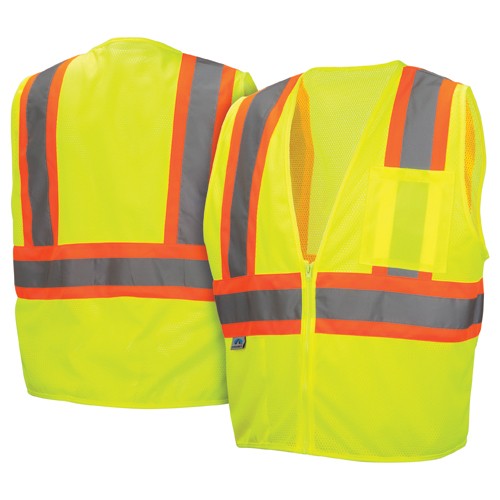 CLASS 2 VEST LIME MESH 2 POCKETS XL