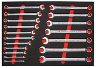 Proto® Foamed 18 Piece Metric Combination Wrench Set - Satin-12 Point - Americas Tooling