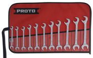 Proto® 11 Piece Full Polish Metric Angle Open-End Wrench Set - Americas Tooling