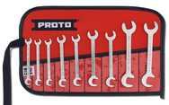 Proto® 9 Piece Satin Short Angle Open-End Wrench Set - Americas Tooling