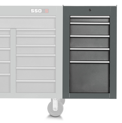 Proto® 550S Side Cabinet - 5 Drawer, Dual Gray - Americas Tooling