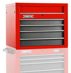 Proto® 550S 34" Top Chest - 4 Drawer, Safety Red and Gray - Americas Tooling