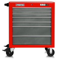 Proto® 550S 34" Roller Cabinet - 7 Drawer, Safety Red and Gray - Americas Tooling